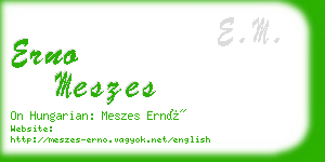 erno meszes business card